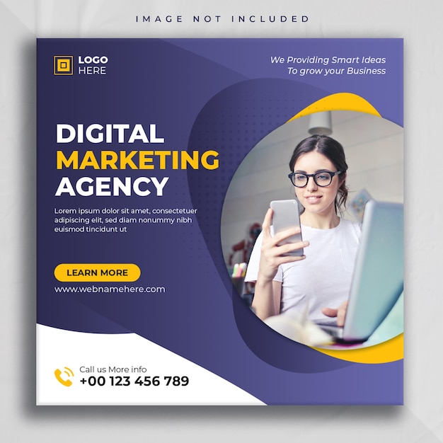 Designvorlage für digitale Marketingagenturen und Corporate Social Media-Posts