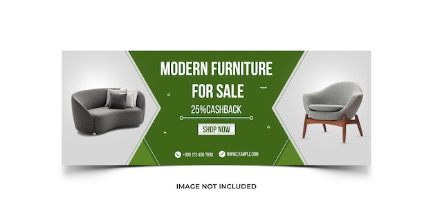 PSD designvorlage für facebook-titelbild für den möbelverkauf