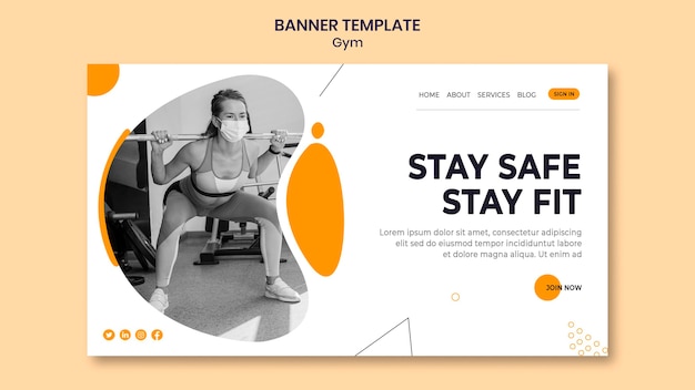 Designvorlage für Fitnessstudio-Banner