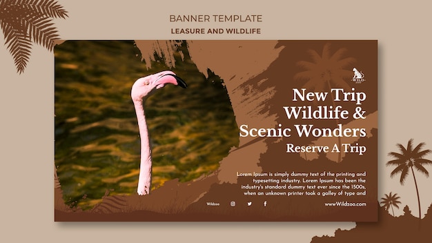 PSD designvorlage für freizeit- und tierwelt-banner