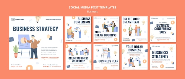Designvorlage für Instagram-Posts mit flachem Design