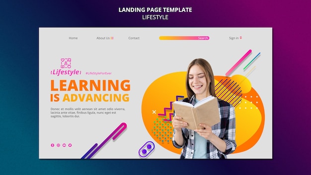 PSD designvorlage für lifestyle-landingpages