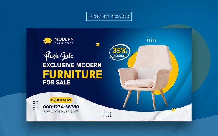 Designvorlage für moderne Möbel-Web-Banner und Header-Cover