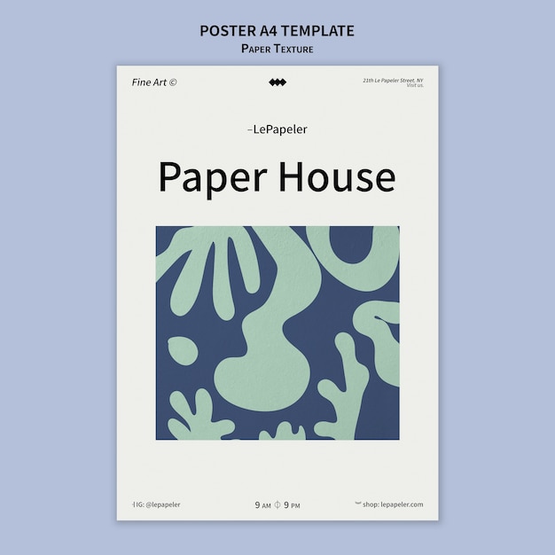 Designvorlage für poster mit papierstruktur