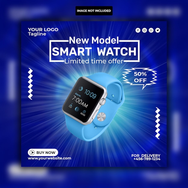 Designvorlage für smartwatch-facebook-posts