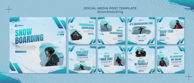 PSD designvorlage für snowboard ig posts