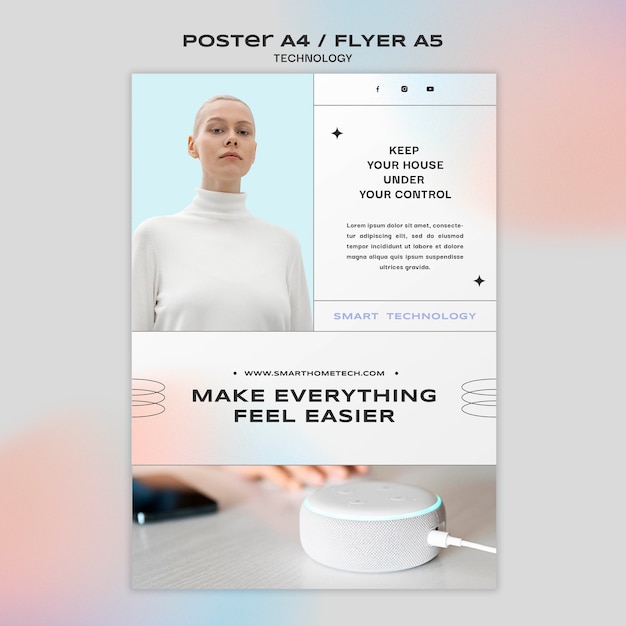 PSD designvorlage für technologieflyer