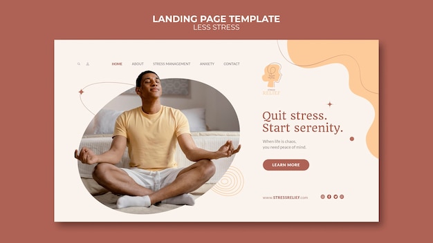 Designvorlage für weniger Stress für Landingpages