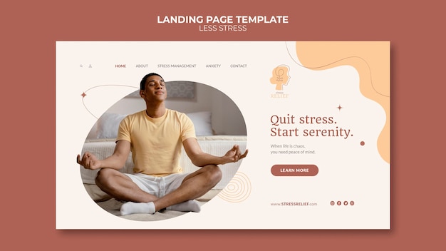 PSD designvorlage für weniger stress für landingpages