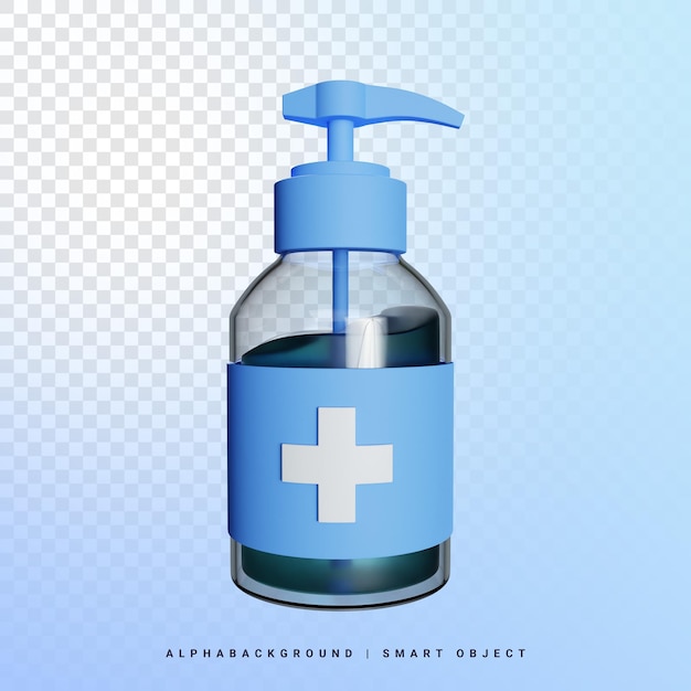 Desinfektionsspray 3d-symbol illustration