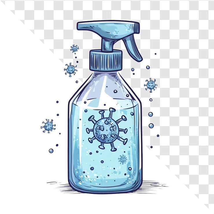 PSD desinfetante para as mãos garrafa de spray de combate a vírus proteção de higiene segurança da saúde