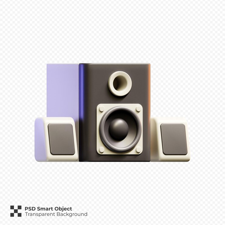 PSD desk speaker 3d render illustration isolated premium psd