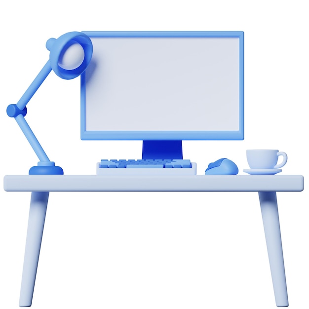 Desktop-Arbeitsplatz Business Start up 3D
