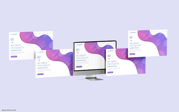 Desktop-Bildschirm mit Website-Präsentationsmodell