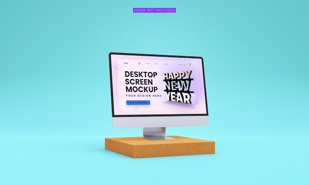 Desktop-Bildschirm-Mockup-Premium-Seitenansicht