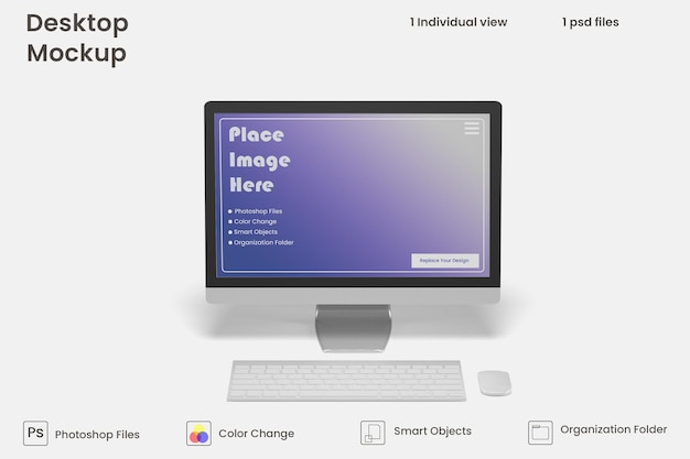 Desktop-bildschirmmodell premium psd