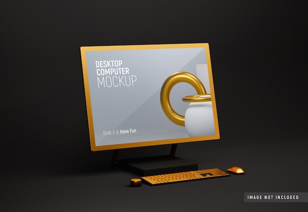 Desktop Computer Surface Studio Ton Modell mit goldener Stimmung