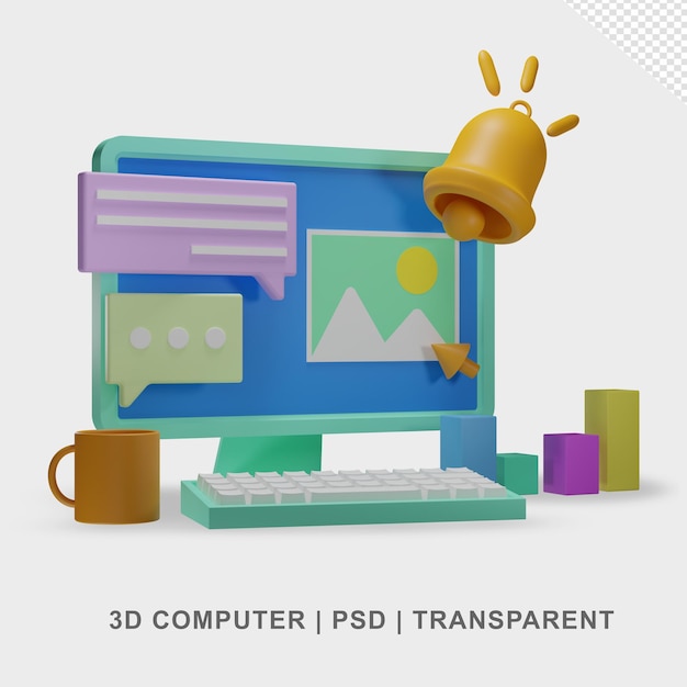 Desktop des Computers durchsichtig ohne Hintergrund