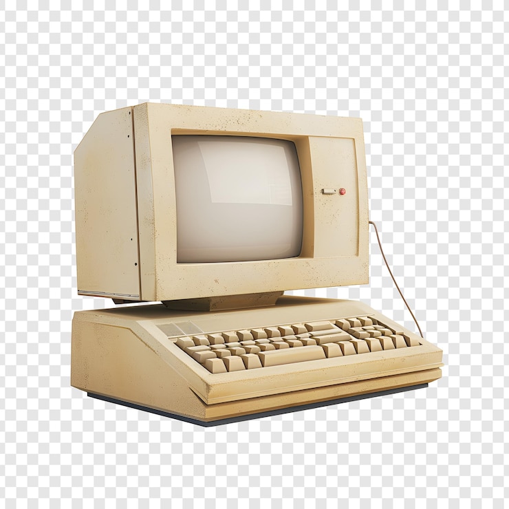PSD desktop de estilo retro antiguo en un fondo transparente
