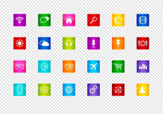 Desktop Icons collection Isolated on a white background
