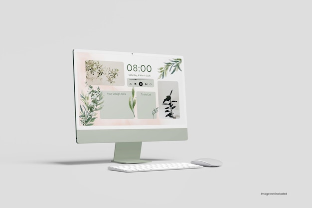 PSD desktop-mockup aus lehm