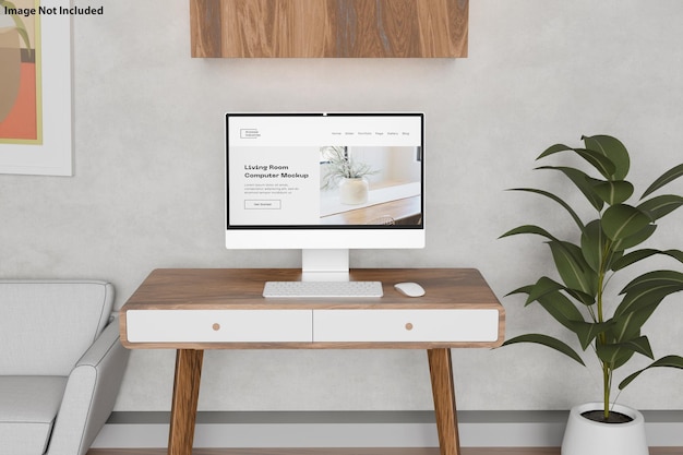 Desktop-Mockup für das Wohnzimmer
