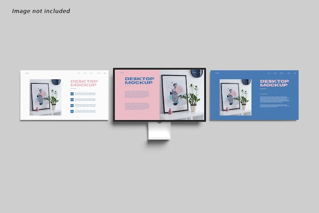 Desktop screen with website presentation mockup