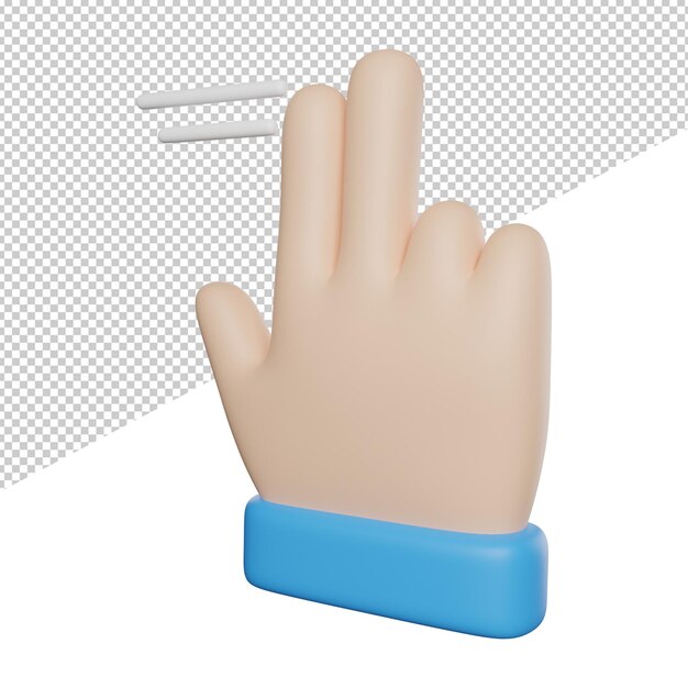 PSD deslice el gesto del dedo vista lateral ilustración del icono de renderizado 3d sobre fondo transparente