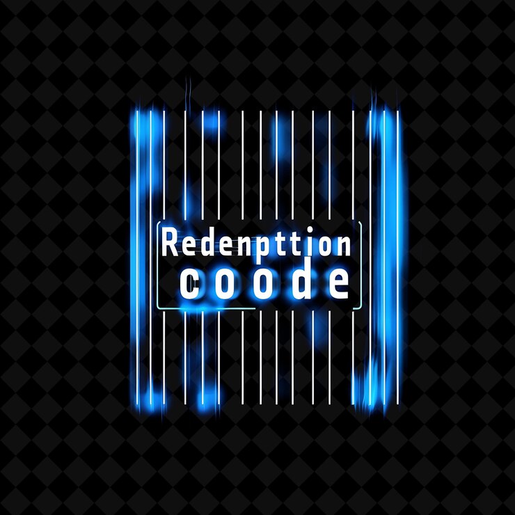 PSD deslumbrante código de barras de neón del código de redención texto en azul neón w png y2k diseños decorativos de puestos de venta