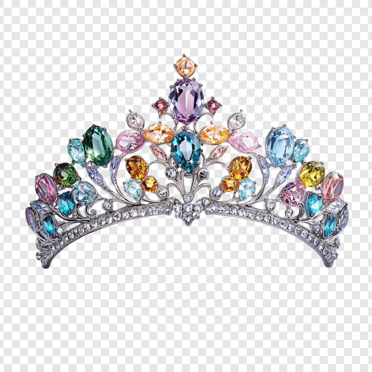 PSD una deslumbrante corona de joyas brilla con piedras preciosas y diamantes multicolores un tocado real adecuado para una reina o princesa