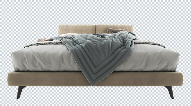 Desordenado juego de cama gris marfil caqui, vista frontal