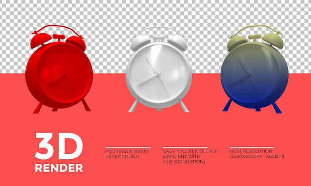 PSD despertador 3d render psd premium