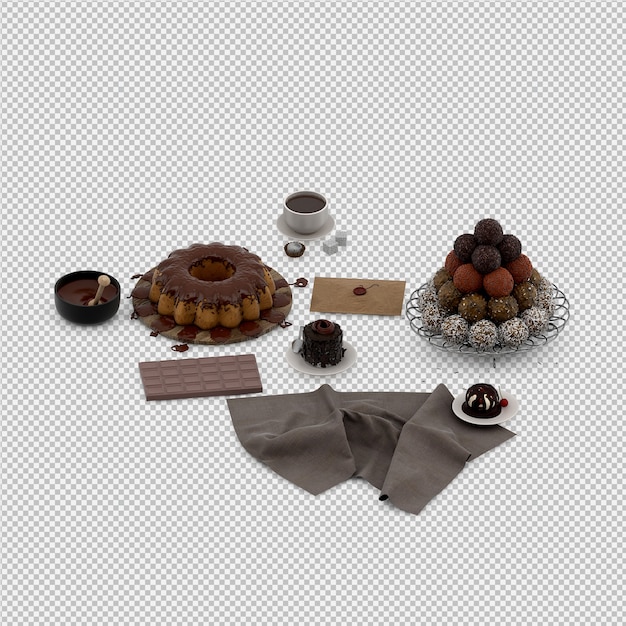 PSD dessert 3d rendu isolé