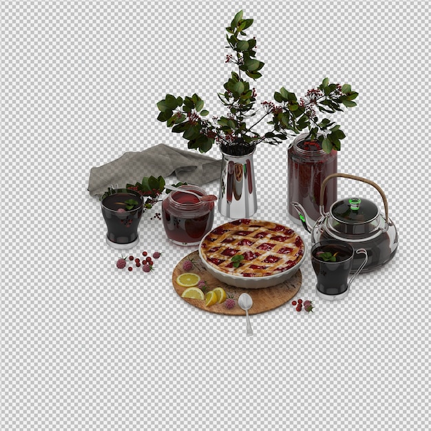 dessert 3D rendu isolé