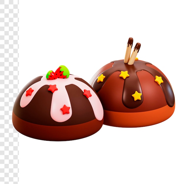 dessert au chocolat 3d