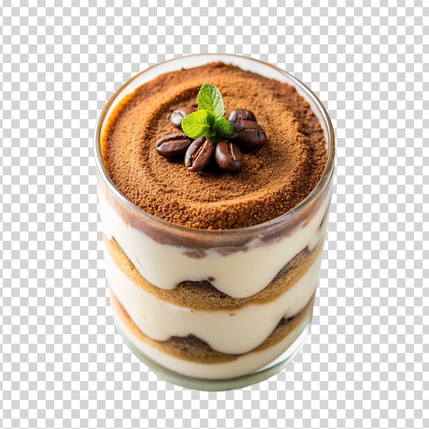 PSD dessert mit sahne und schokoladenkuchen auf durchsichtigem hintergrund