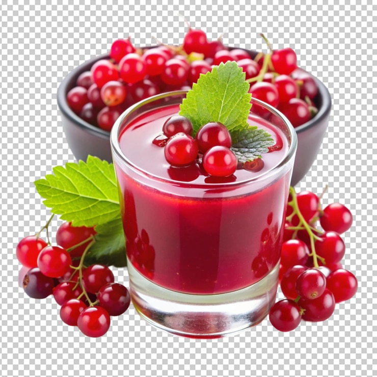 PSD dessert with red currant and juice