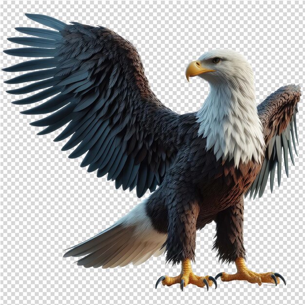 PSD un dessin d'un aigle avec une image d'un aigle chauve dessus