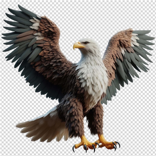 PSD un dessin d'un aigle avec une image d'un oiseau dessus