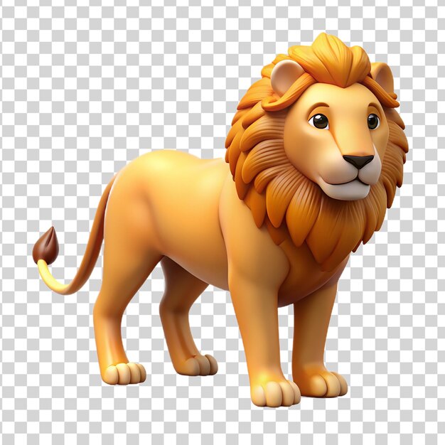 PSD dessin animé en 3d lion sur fond transparent