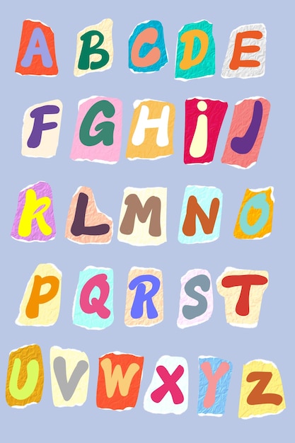 un dessin animé d'un alphabet avec les lettres l dessus