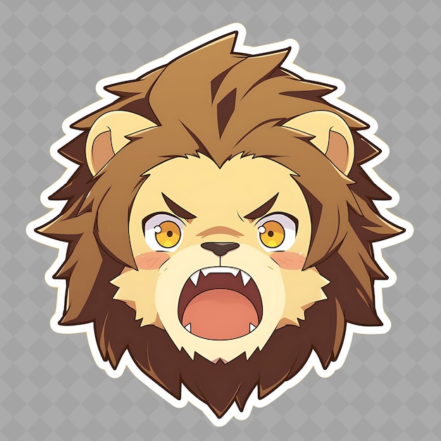 PSD un dessin animé d'un lion avec une expression de colère