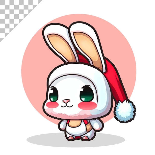 PSD dessin animé mignon lapin de noël