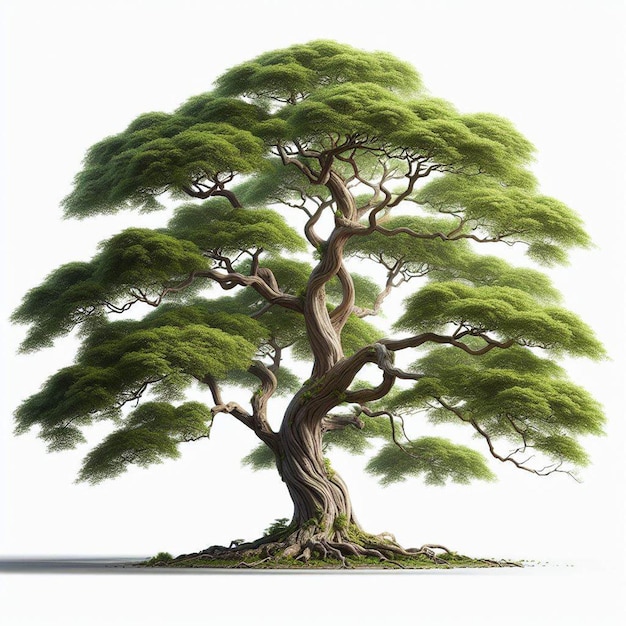 PSD un dessin d'un arbre avec un arbre vert au milieu