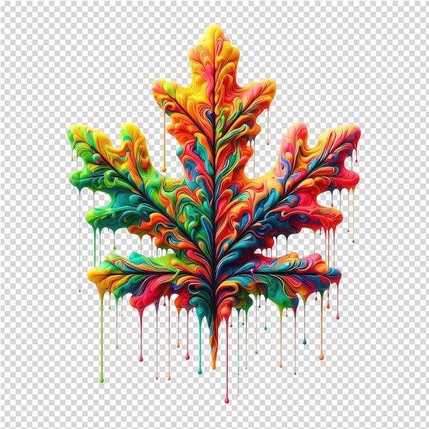 PSD un dessin d'un arbre avec les couleurs des couleurs de l'arc-en-ciel