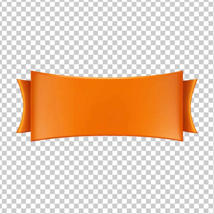 PSD dessin de bannière orange sur fond transparent