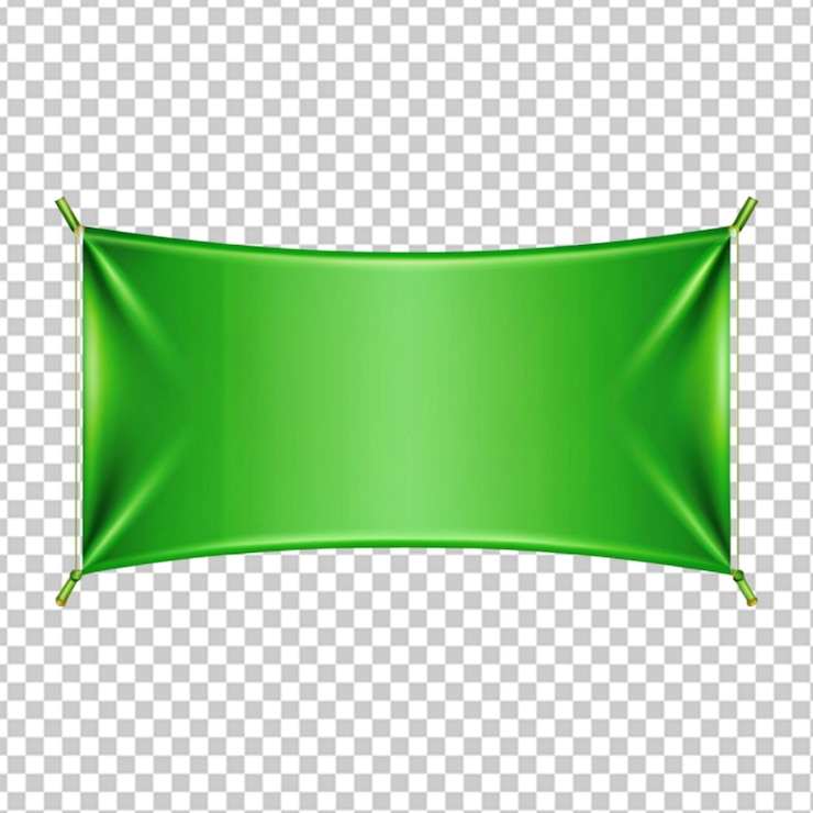 PSD dessin de bannière verte sur fond transparent