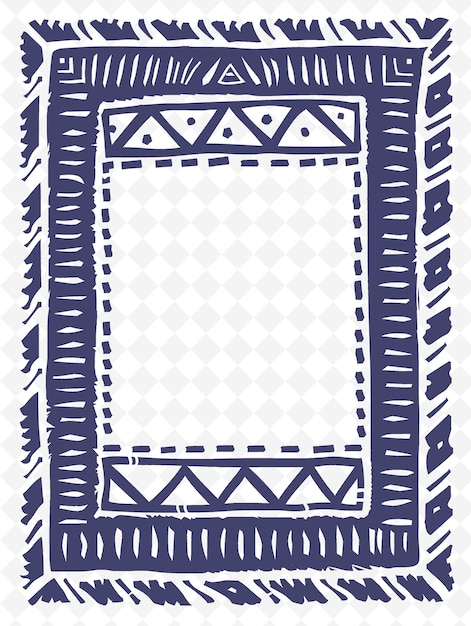 PSD un dessin bleu et blanc d'un cadre avec un dessin dessus