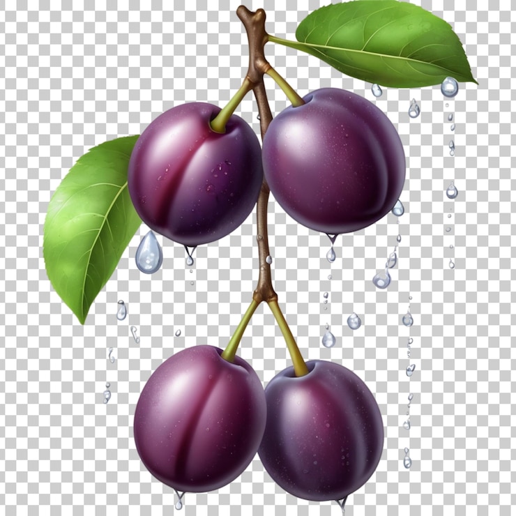 PSD un dessin d'une cerise avec des feuilles dessus