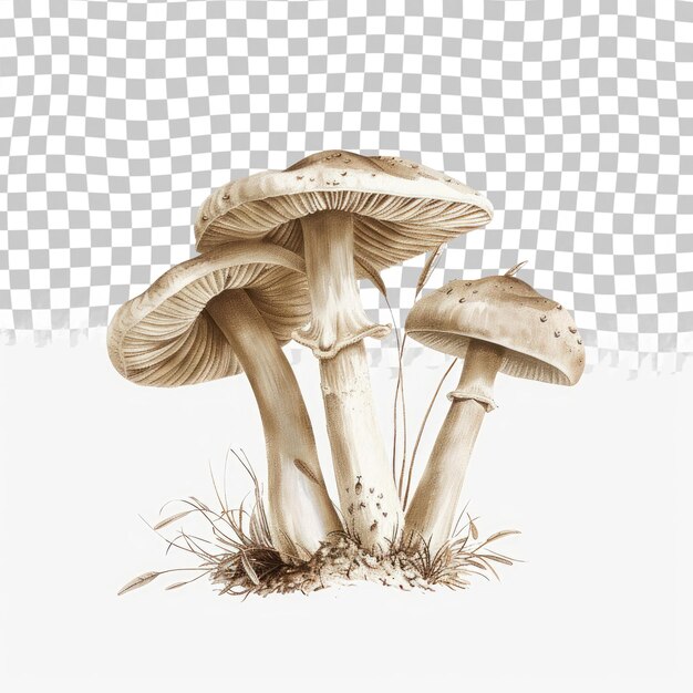 PSD un dessin d'un champignon avec le mot champignons dessus